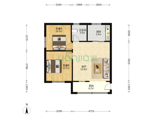 沙浦东路(番禺区) 2室1厅1卫 78平方