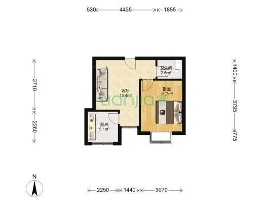 和丽苑 1室1厅1卫 49平方