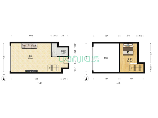 湾区星座 1室1厅1卫 66平方