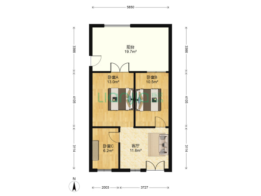肖公庙 3室1厅0卫 63平方