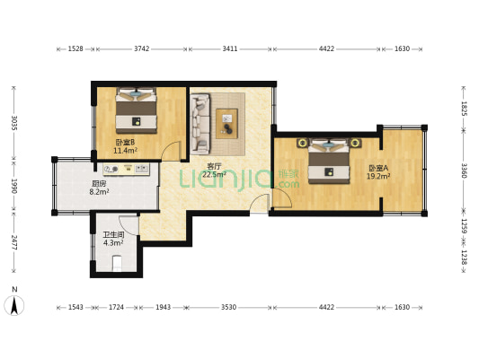 五建西固小区东区 2室1厅1卫 84平方