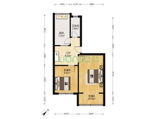 蜀芙苑 2室0厅1卫 53平方