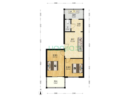 燃料公司宿舍(工农路) 2室1厅1卫 69平方