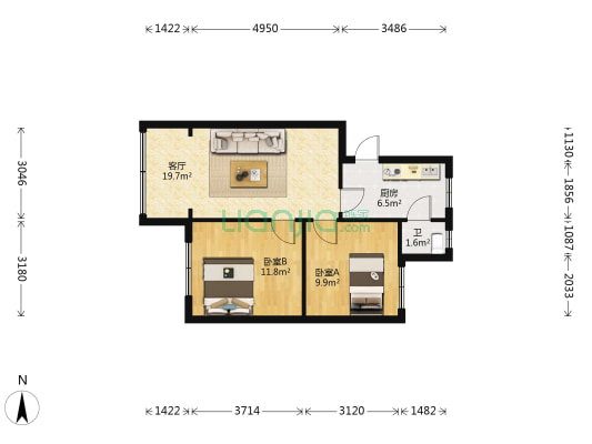 菊花洞路 2室1厅1卫 60平方