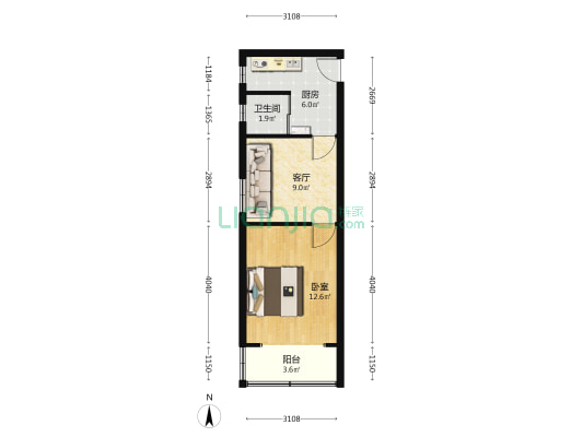 安化路309号 1室1厅1卫 42平方
