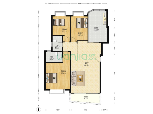 御庭轩罗湖 3室1厅2卫 139平方