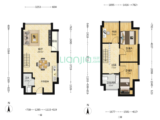 创智公馆 3室1厅2卫 56平方