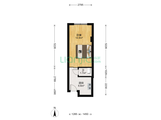 长寿社区 1室0厅1卫 31平方