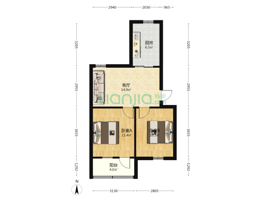 菱湖南路北二巷 2室1厅0卫 62平方