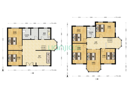 兴裕园一区 7室1厅2卫 198平方