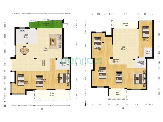 君临东城 8室1厅3卫 231平方