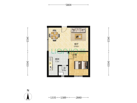 平安巷60号 1室1厅1卫 41平方