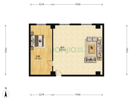 中土大厦 1室1厅0卫 117平方
