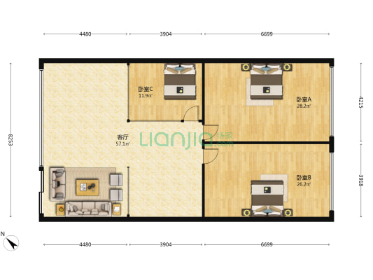 银河城市科技产业城 3室1厅0卫 177平方