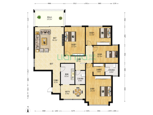 半岛香格里拉 4室2厅2卫 190平方
