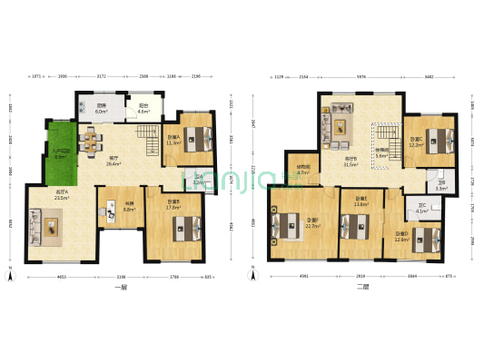 金地三千府 7室3厅3卫 111平方