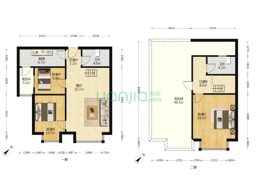 银桂苑 3室1厅2卫 106平方