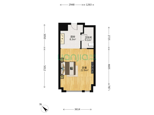 佳兆业天悦 1室0厅1卫 57平方