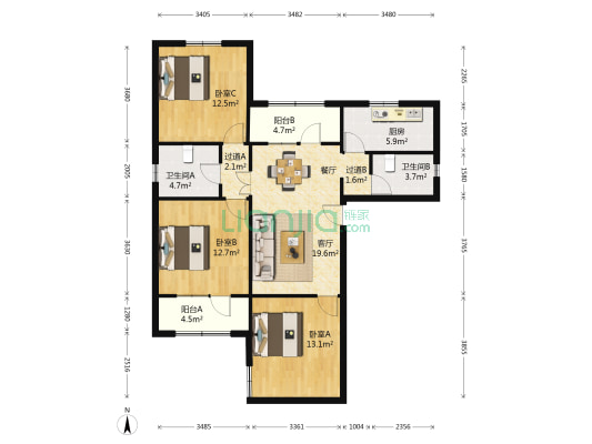 锦安公寓 3室1厅2卫 0平方