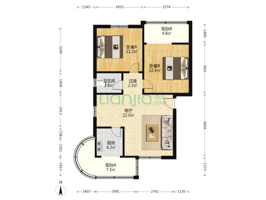 义龙后路10号 2室1厅1卫 78平方