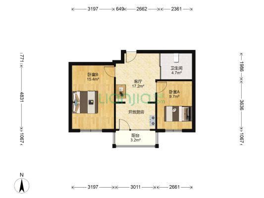 幸福嘉园 2室1厅1卫 65平方