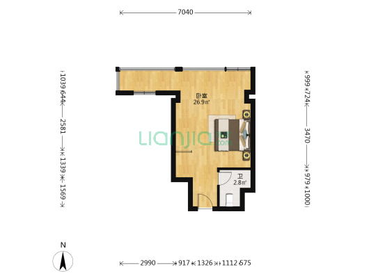 金宝水晶名城 1室0厅1卫 45平方