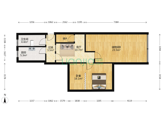 长生路31号 1室1厅1卫 58平方