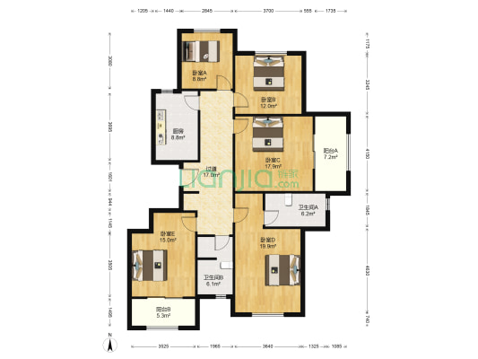 裕鸿丽园 5室0厅2卫 146平方