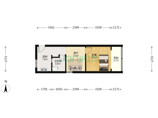 瑞金二路24号 1室1厅1卫 39平方