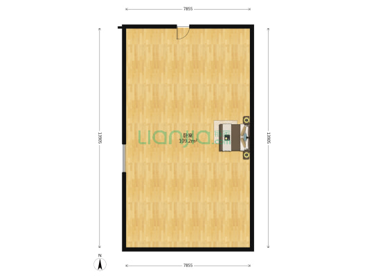 江南绿园 1室0厅0卫 91平方