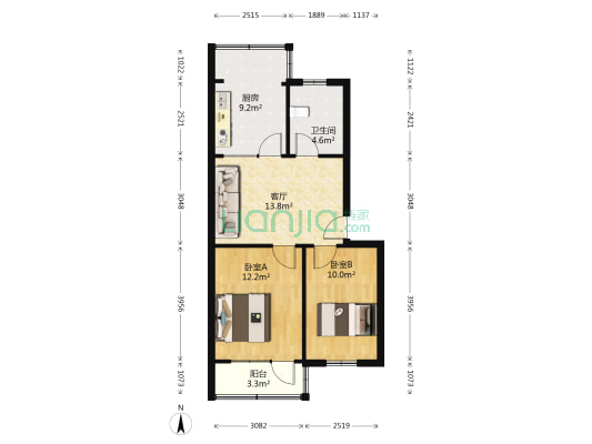 林山寨村 2室1厅1卫 69平方