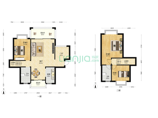 望海金豪 3室1厅2卫 131平方