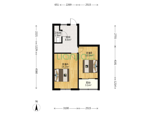 镇宁路318弄 2室0厅1卫 47平方