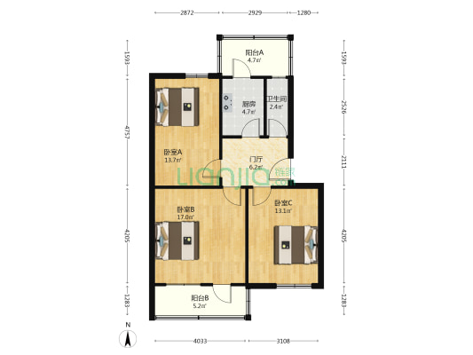 山大路137号 3室0厅1卫 79平方
