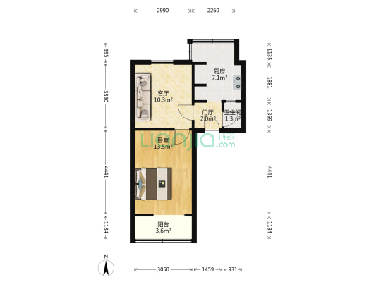 石笋街3号 1室1厅1卫 42平方