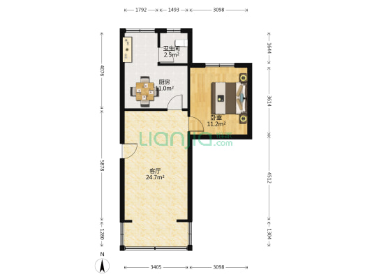 芳沁街89号 1室1厅1卫 58平方