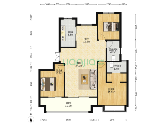 金科·集美晴洲 3室2厅2卫 126平方