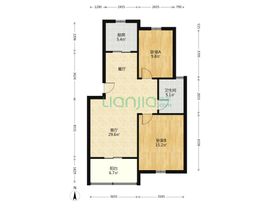 锦绣天成 2室1厅1卫 85平方