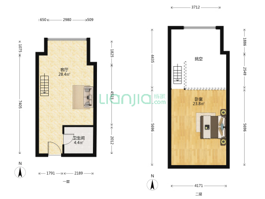 北辰府 1室1厅1卫 52平方