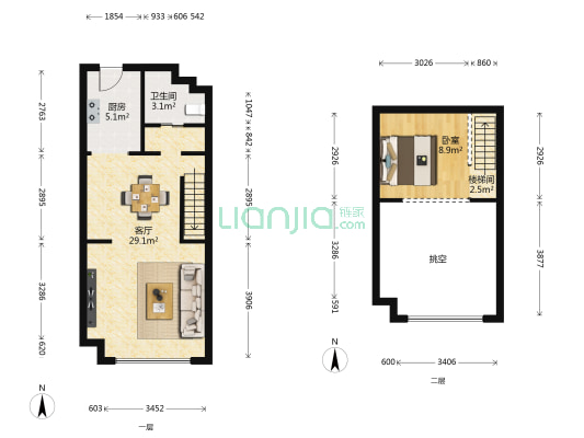 赞成首府 1室1厅1卫 58平方
