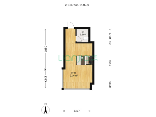 恒信新悦 1室0厅1卫 94平方