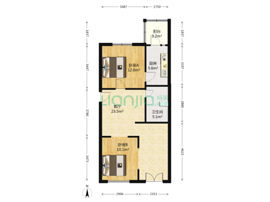 祥泰公寓 2室1厅1卫 73平方
