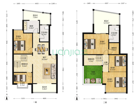 望园居 5室1厅2卫 132平方