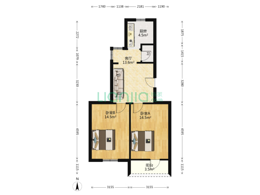 卫民巷99号 2室1厅1卫 65平方