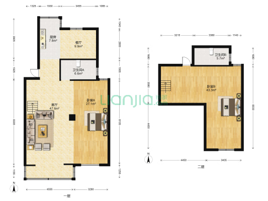 厦华花苑 2室2厅2卫 173平方