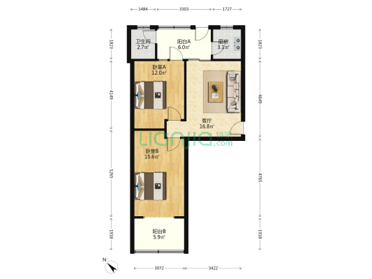 花圃教师苑 2室1厅1卫 71平方