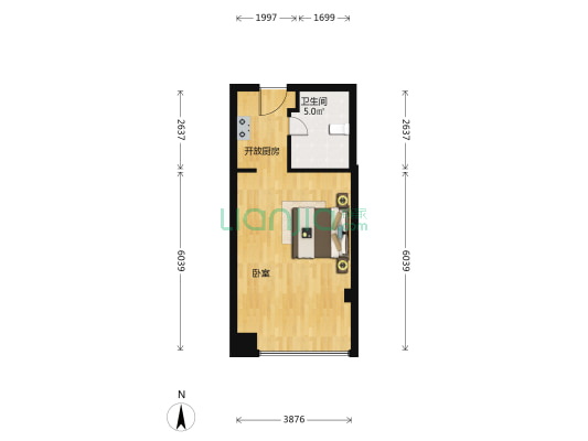 福州温泉城泉里 1室0厅1卫 45平方