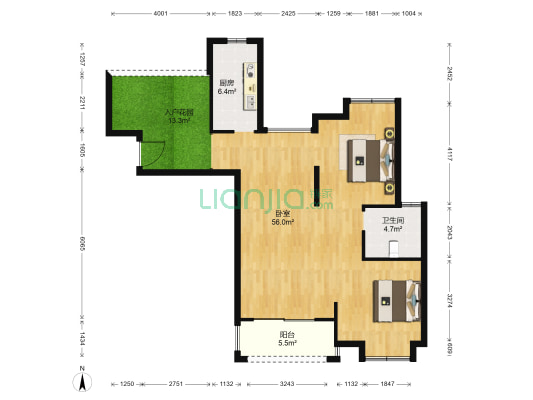 玖隆花苑 1室0厅1卫 107平方