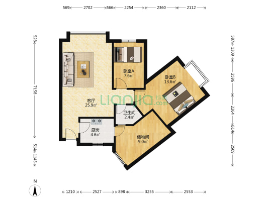 晖景楼 2室1厅1卫 71平方