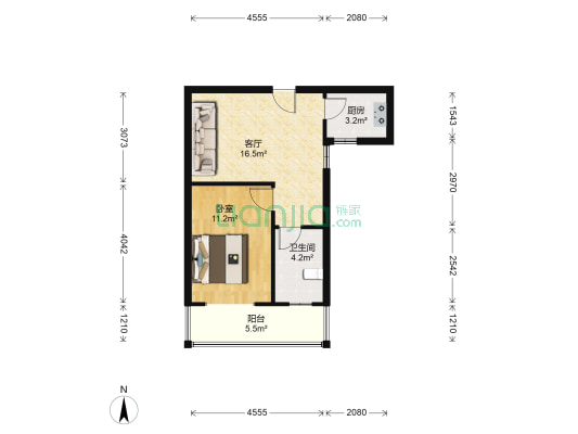 光谷智慧城 1室1厅1卫 50平方